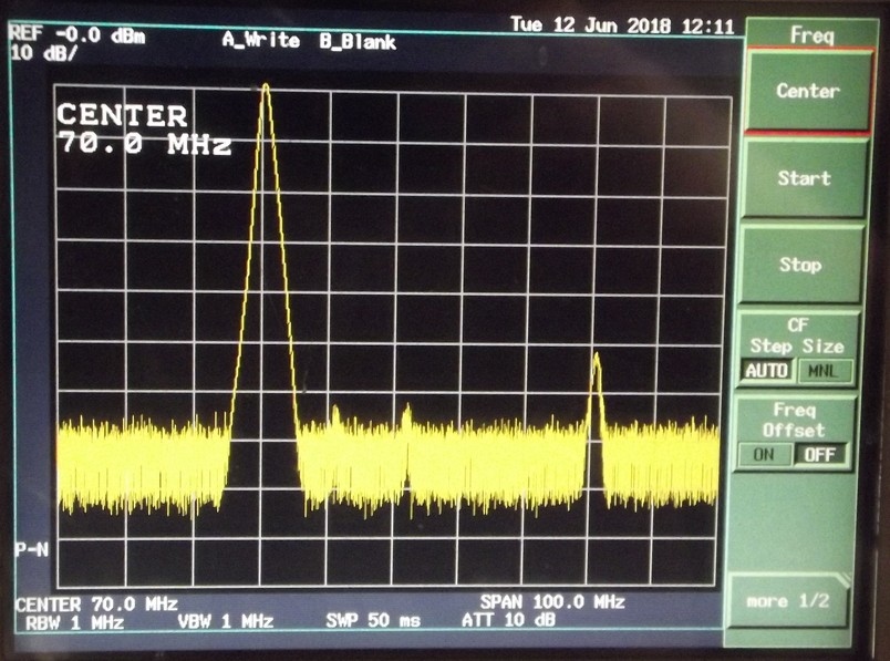 50 MHZ LO & IF output spectrum