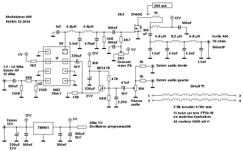 AM modulator, modulation AM, AM modulation, diode ring AM modulator