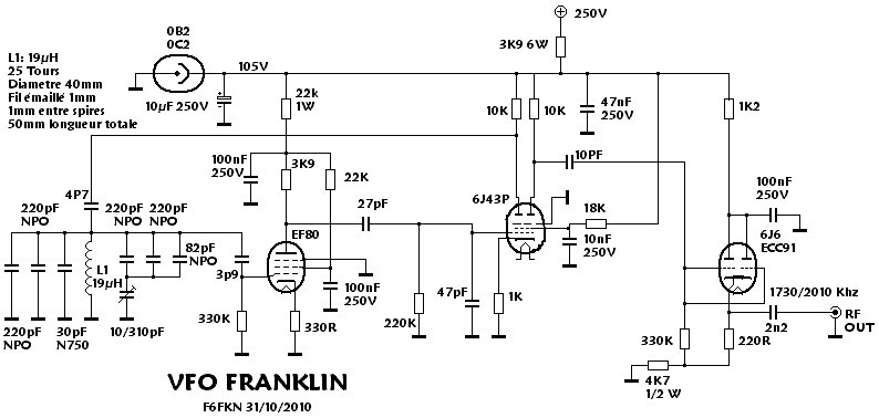 VFO, 6J43P, EF80, VFO EF80 6J23P, Franklin VFO